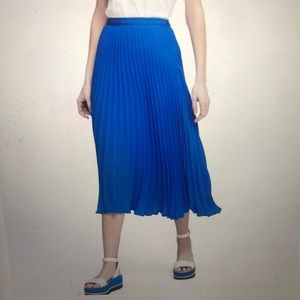 Brilliant Blue Banana Republic Pleated Midi Skirt